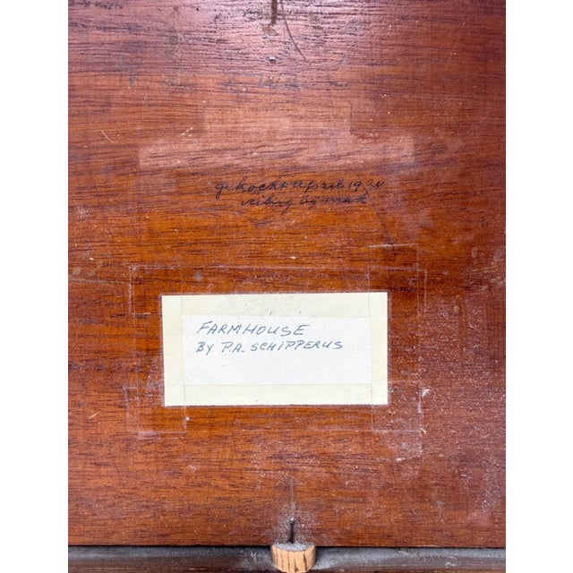 Pieter Adrianus "Piet" Schipperus Original Oil on Wood Farmhouse 1924 For Sale - Image 13 of 13