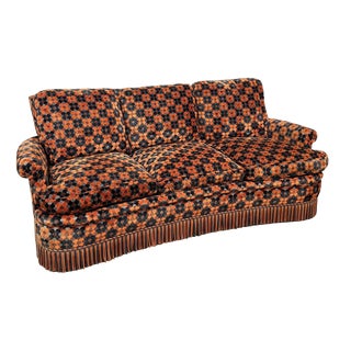 Vintage Velvet Sofa with Scale Pattern, 1970s For Sale