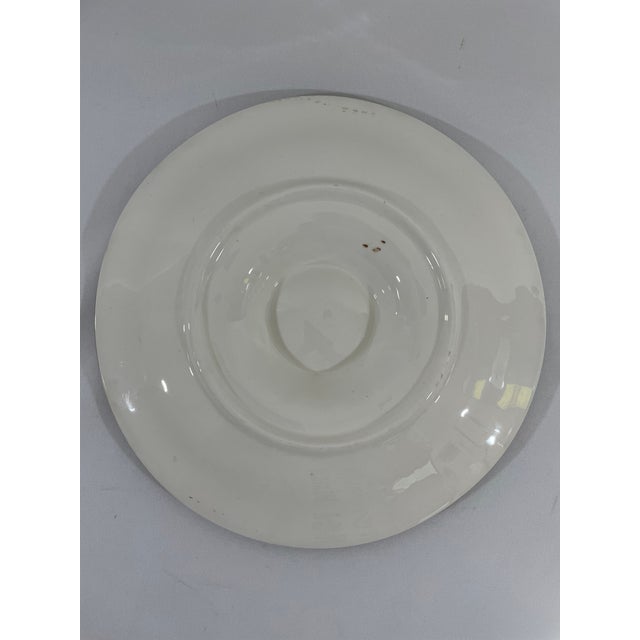 1930s French Longchamp Green and White Majolica Oyster Plate For Sale - Image 9 of 14