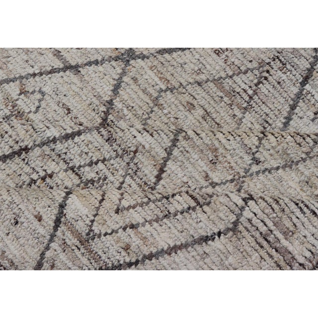 Modern Hand-Knotted in Wool With All-Over Sub-Geometric Diamond Design 10'2 X 13'6 For Sale - Image 11 of 12