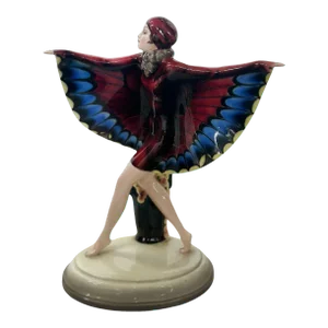 1930s Goldscheider "The Captured Bird" Porcelain Sculpture by Josef Lorenzl