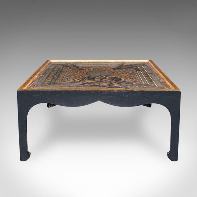 Chinoiserie Vintage Chinoiserie Coffee Table, Italian, Ebonised, Gilt, Neoclassical, Accent For Sale - Image 3 of 10