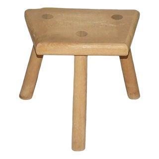 Small Vintage Wooden Three-Legged Milking Stool For Sale