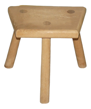 Small Vintage Wooden Three-Legged Milking Stool