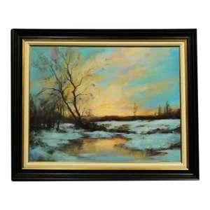 Dennis Sheehan "Untitled" Oil on Canvas Hand Signed Landscape Painting, Custom Framed