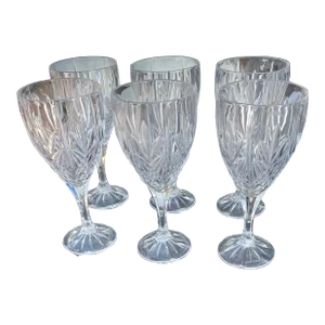 1980s Crystal Iced Tea Glasses- Set of 6