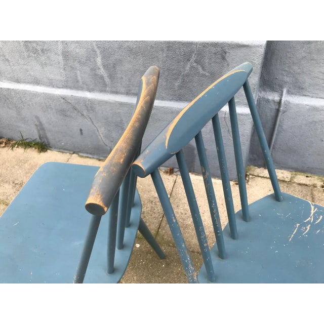 1960s Set of Petrol Blue J77 Chairs by Folke Pålsson for FDB, 1963 For Sale - Image 5 of 9