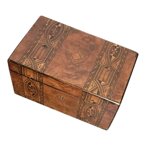 19th Century English Tunbridge Ware Marquetry Tea Caddy