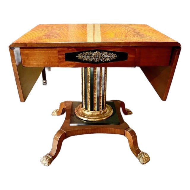 Late 19th Century Crotch Mahogany Drop Leaf Table For Sale
