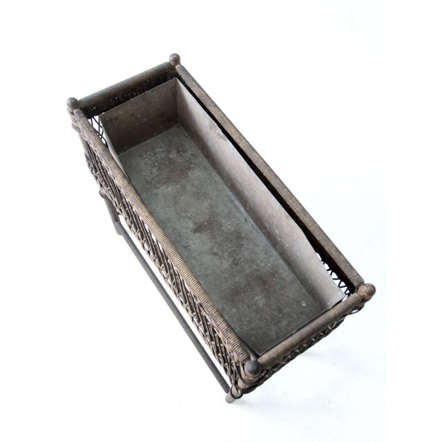 Wood Antique Wicker Planter Stand For Sale - Image 7 of 12