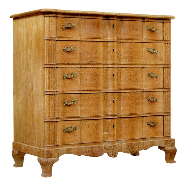 Mid-Century Modern Baroque Revival Oak Chest of Drawers, 1950 For Sale