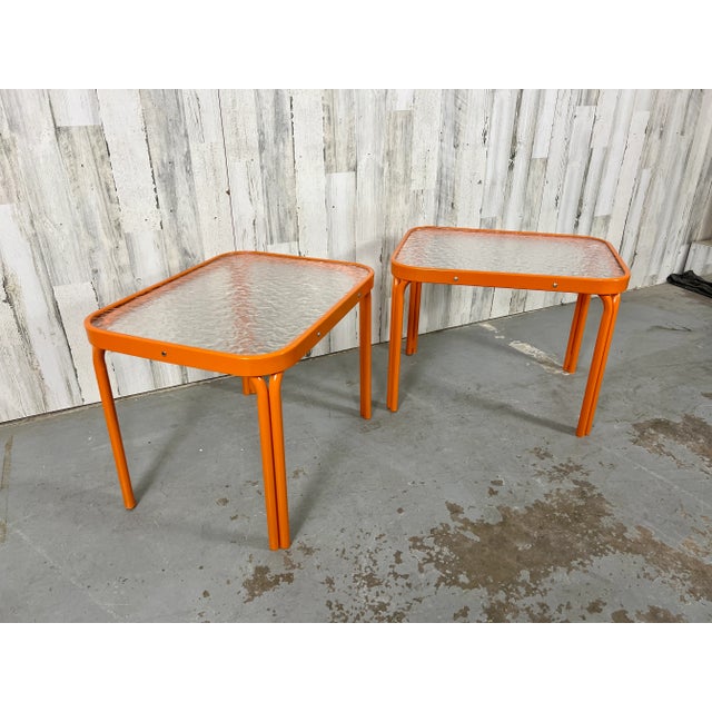 1960s Brown Jordan "Tamiami" Style Side Tables - Set of 2, Attributed For Sale - Image 11 of 12