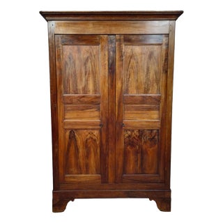 Early 19th Century Louis Philippe Walnut Wardrobe, 1830s For Sale