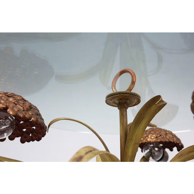 Hollywood Regency French Coffee Table with Lightning in Brass Flowers, 1950s For Sale - Image 4 of 18