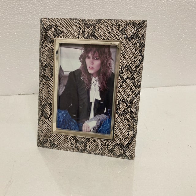 2000 - 2009 Decorative Faux Python Picture Frame For Sale - Image 5 of 5