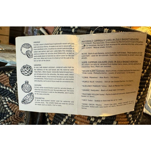 Wood Tall African Zulu Ukhamba Beer Basket – Handwoven Tribal Decor For Sale - Image 7 of 7