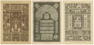 Italian Renaissance Decorative Art Plates, 1887, Paper, Set of 3