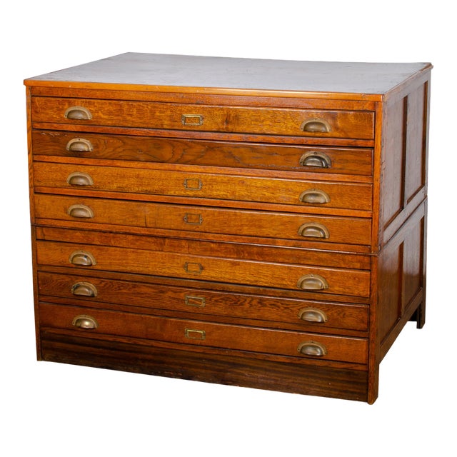 Antique Architect S Flat File Cabinet Map Case Chairish