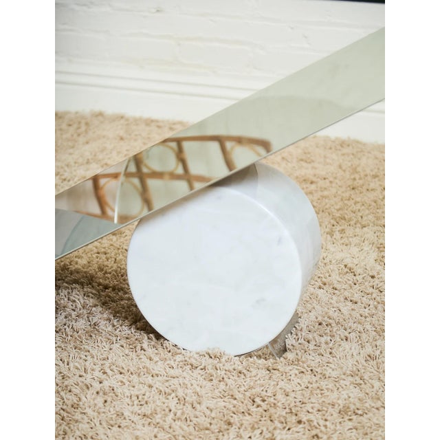 Mid 20th Century Italian Large Oval Table Cattellan Black Marble Steel For Sale In Los Angeles - Image 6 of 10