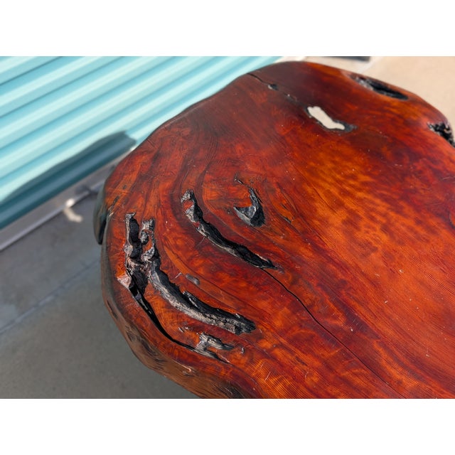Vintage Monumental Live Edge Redwood Coffee Table, C1980s For Sale - Image 15 of 18