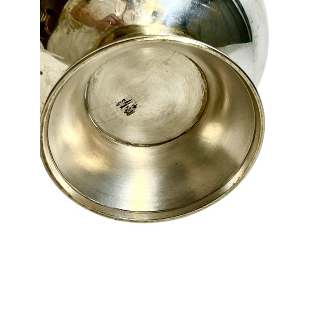 Vintage French Art Deco Silver Plate Ice Bucket With Handle & Ice Spoon For Sale - Image 12 of 13