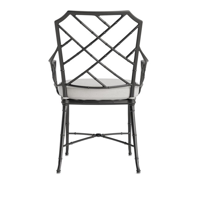 Brown Jordan Brown Jordan Calcutta Arm Chair, Textured Pewter frame with Fusion Dove fabric For Sale - Image 4 of 11