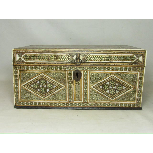 Antique Persian Quajar micro mosaic inlaid box, c.1800 Called “Khatam Kari”, these wooden boxes were intricately inlaid...