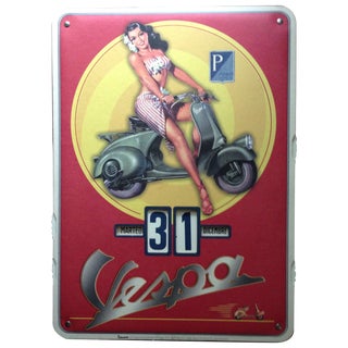 Vintage Style Italian Vespa Perpetual Calendar For Sale