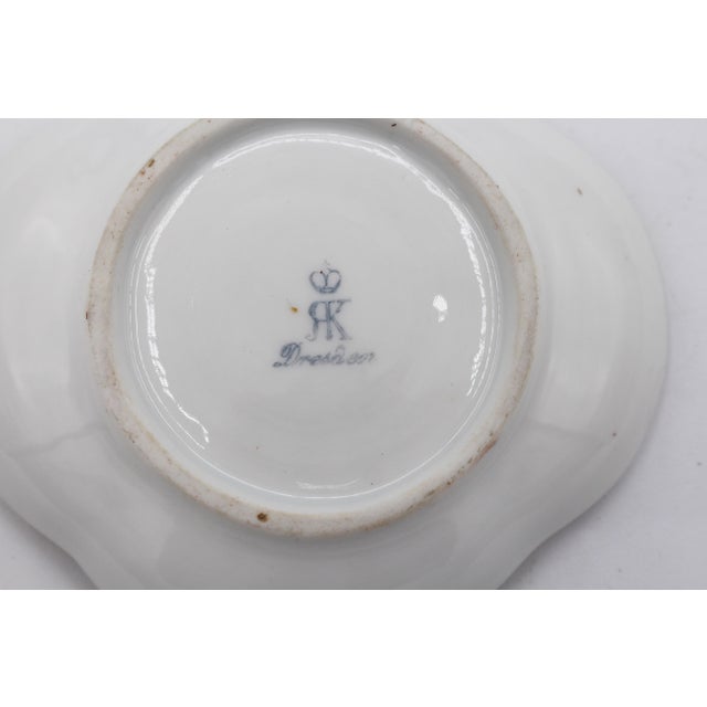 Circa 1888-1916 Richard Klemm, Dresden Quatrefoil Demitasse Cup & Saucer For Sale In Raleigh - Image 6 of 10