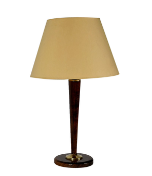 Mahogany and Brass Table Lamp in the style Mazda, 1950s