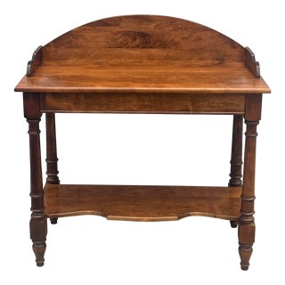 Late 20th Century Solid Maple Sheraton Style Washstand Server Console For Sale