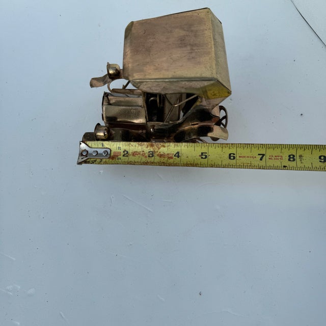 Vintage Copper Brass Model T Musical Car For Sale - Image 10 of 12