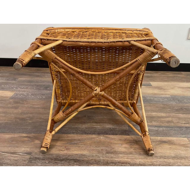 Wood Vintage Bamboo and Rattan Armchairs, Set of 4 For Sale - Image 7 of 12
