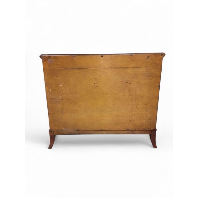 Antique French Neoclassical Style Hand Painted Satinwood Demilune Storage Console Cabinet Refined and elegant, this...