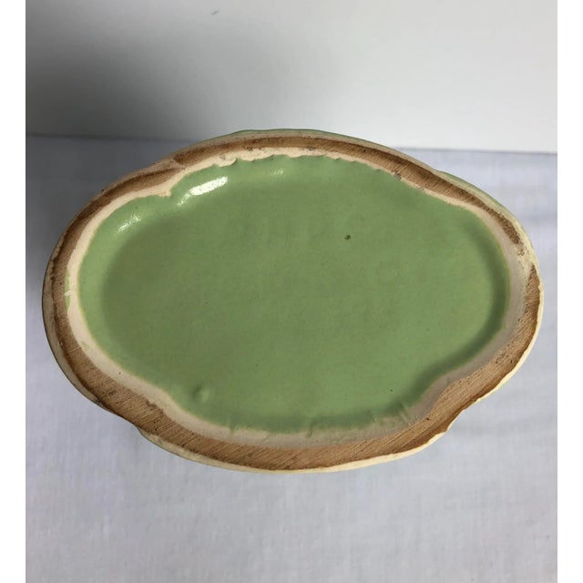 Mid 20th Century Vintage Green Pottery Vase and Stand - 2 Pieces For Sale - Image 5 of 8