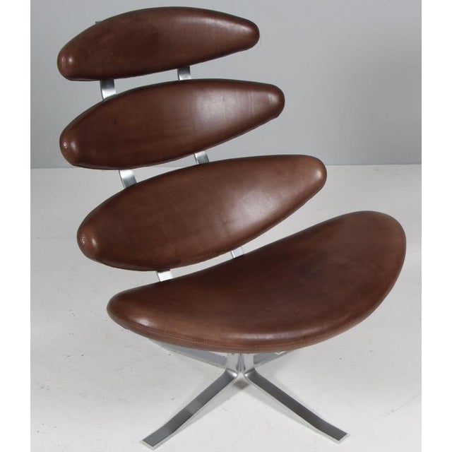 Brown Set of Lounge Chair and Ottoman by Poul M. Volther For Sale - Image 8 of 13