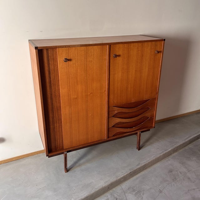 Dassi Italian Highboard in Teak with Sliding Doors from Dassi, 1960s For Sale - Image 4 of 14