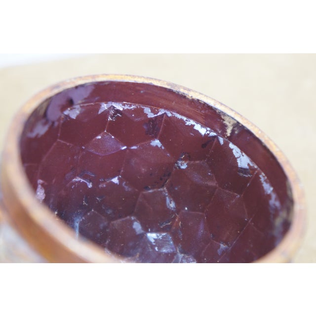Vintage Amethyst Glass Bronzed Shell Stone Urns Folk Art Mosaic Lidded Chalices For Sale - Image 4 of 13