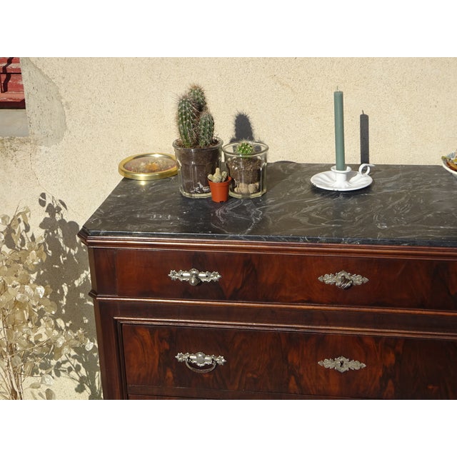 Black Louis Philippe Chest of Drawers in Walnut and Burl Walnut from Befos For Sale - Image 8 of 18