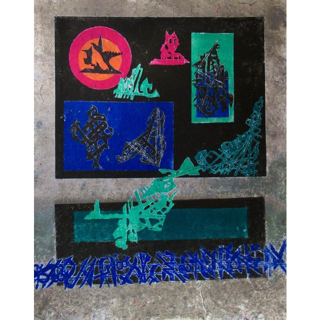 Late 20th Century Ruth Leaf Untitled C. 1990 Original Print For Sale - Image 5 of 6