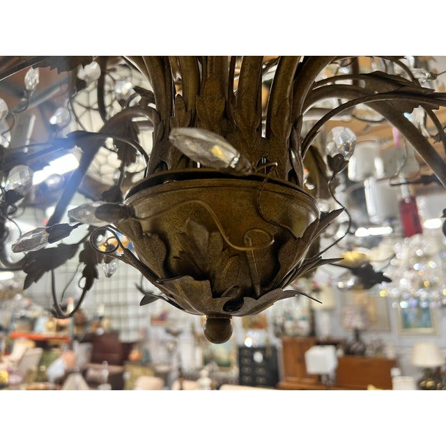 Maison Bagues Style French Foliate Design Chandelier in Bronzed Metal - 12 Arms For Sale - Image 15 of 15