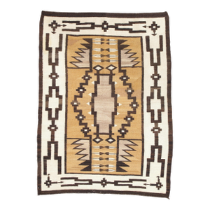 C. 1920 Fine Navajo Rug 3'6" x 4'9" Antique American Southwest Geometric Weaving