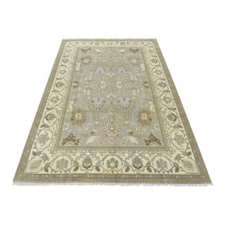 Oushak Rug 10’1” X 13’10” Gray Wool Traditional Hand-Knotted Oriental Carpet For Sale