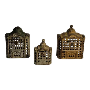 Early 20th Century Instant Collection Cast Iron Banks - Set of 3