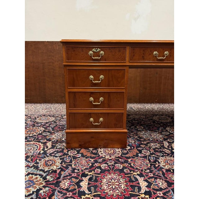 English Desk with Brown Leather For Sale - Image 9 of 18