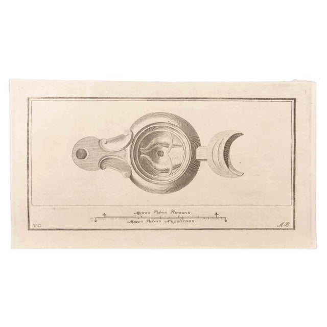 Vincenzo Campana, Oil Lamp, Etching, 18th Century For Sale