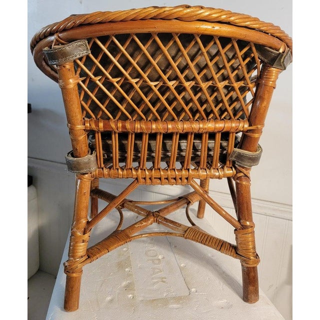 1940s Haywood Wakefield Rattan Child's Chair For Sale - Image 4 of 11