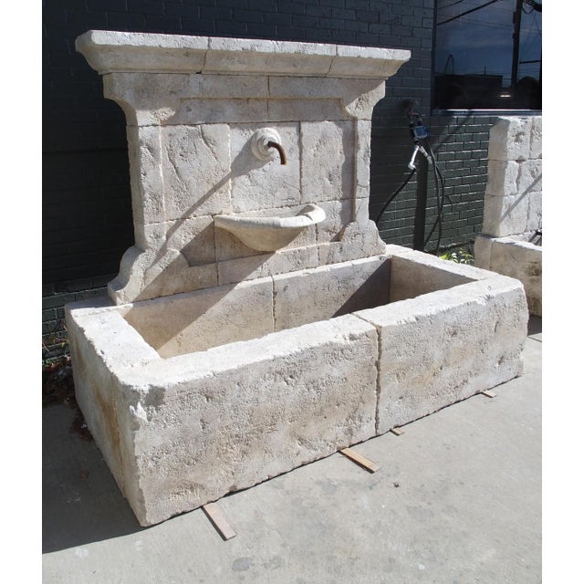 Sigonce Large Carved Spill Bowl Limestone Wall Fountain From Provence, France For Sale - Image 14 of 18