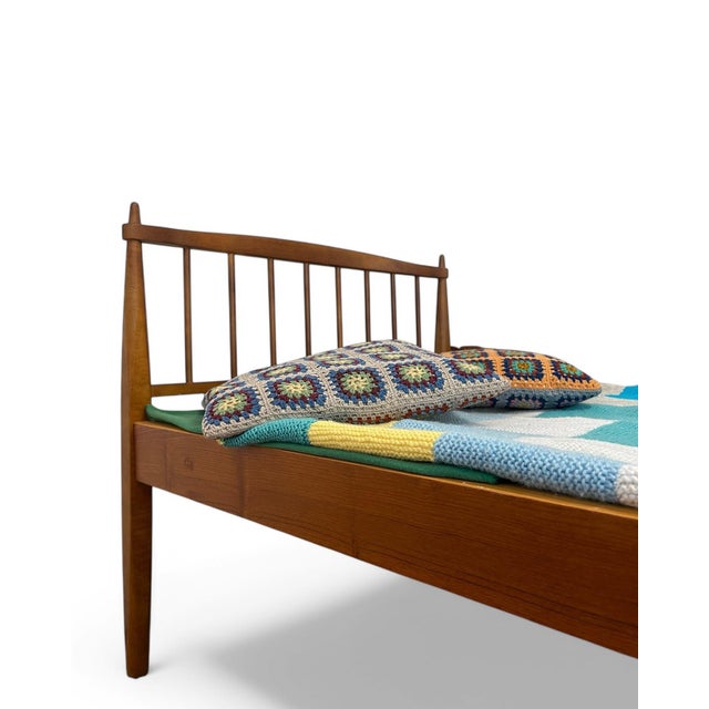 Wood Scandinavian Teak Single Bed Frame, 1960s For Sale - Image 7 of 11