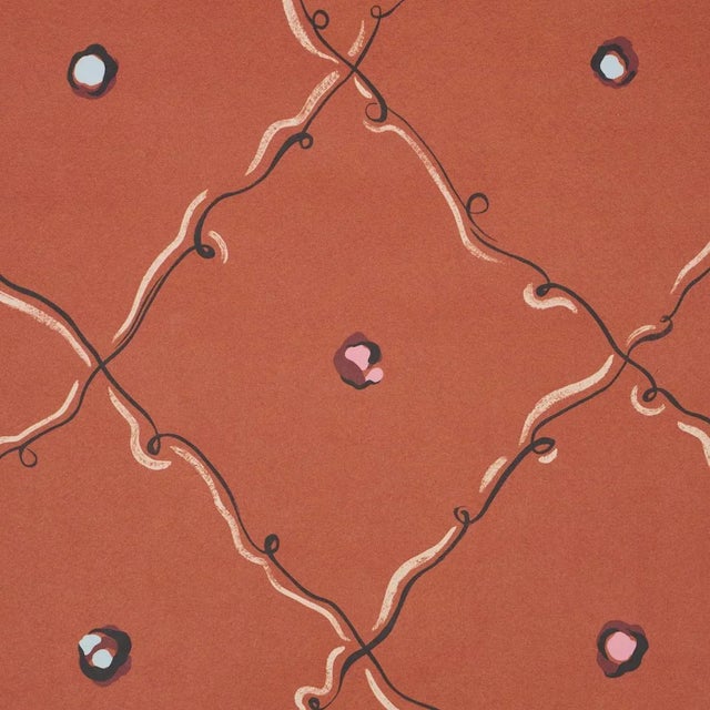 Contemporary Schumacher x Backdrop Colette Wallpaper In Red For Sale - Image 3 of 5